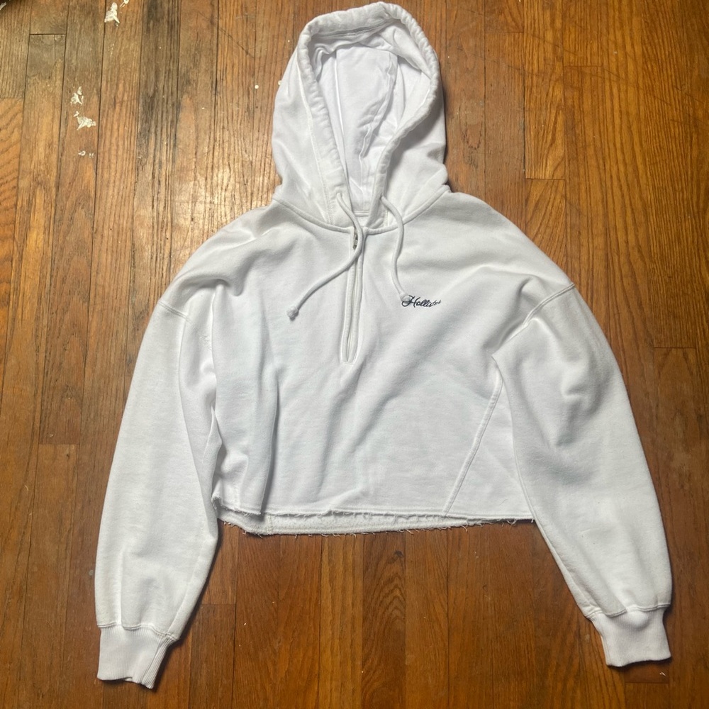 Hollister white crop top